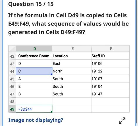 The document has moved here. . If the formula in cell d49 is copied